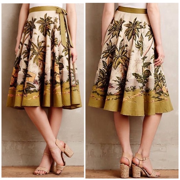 NWTs Anthro “Sun Palm Skirt” by Rose + Rose - Picture 2 of 8